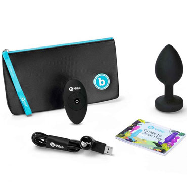 b-Vibe Vibrating Jewel Plug XXL, черная