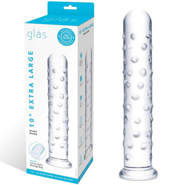 Glas 10" Extra Large Dildo, прозрачный