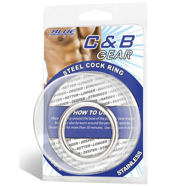 Blue Line Steel Cock Ring, 4,5 см