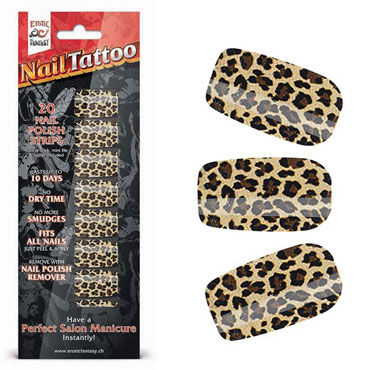 Erotic Fantasy Nail Tattoo, леопард