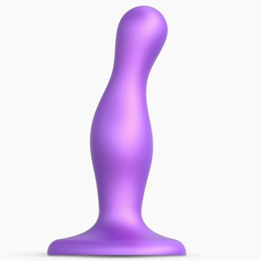 Фаллоимитатор Strap-On-Me Dildo Plug изогнутый, фиолетовый металлик S, 14,5 см