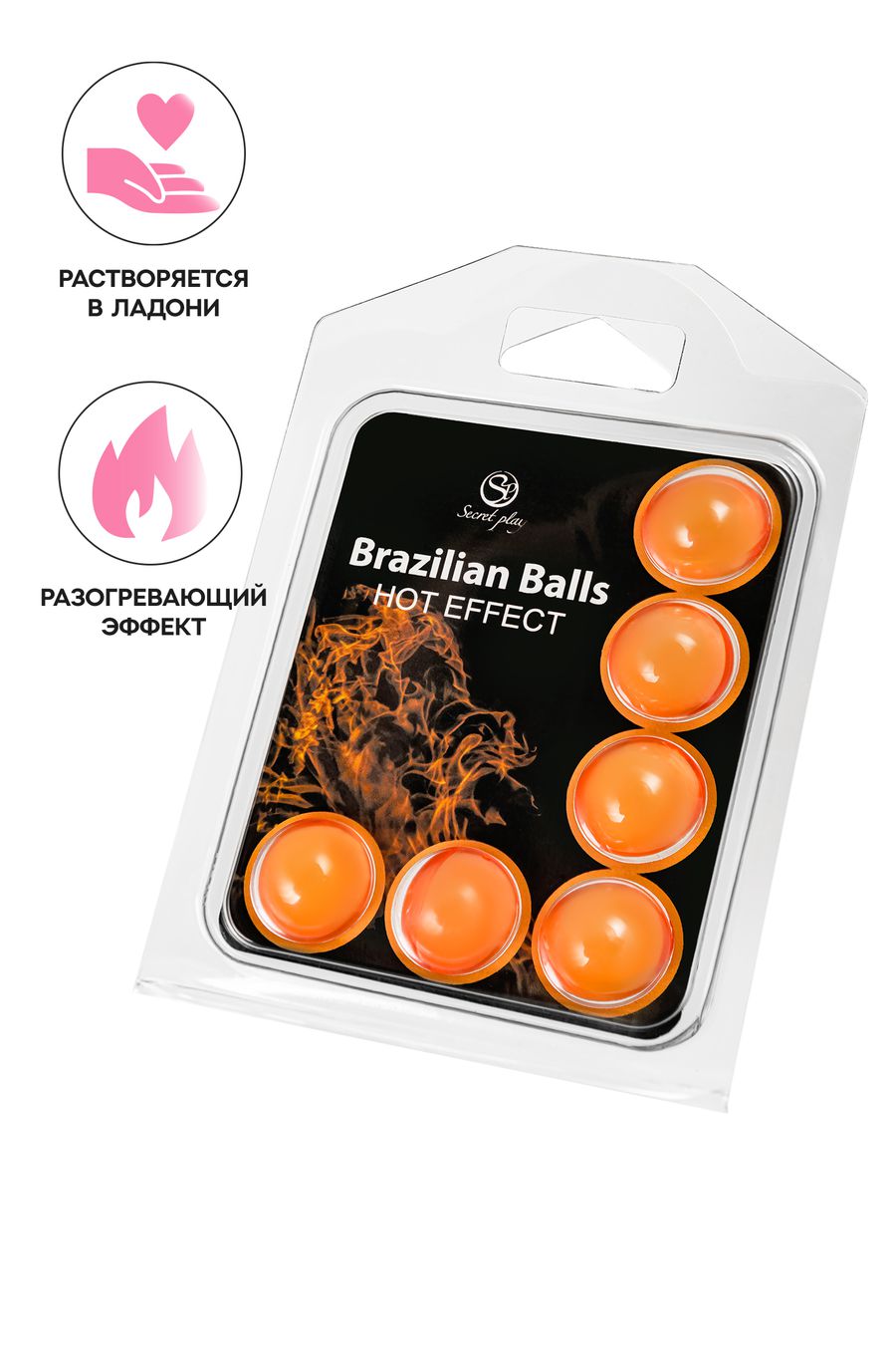 Массажное масло SECRET PLAY BRAZILIAN BALLS, с разогревающим эффектом, 6 х 4 гр