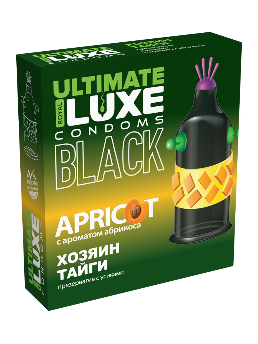 Презервативы Luxe, black ultimate, «Хозяин тайги», абрикос, 18 см, 5,2 см, 1 шт.