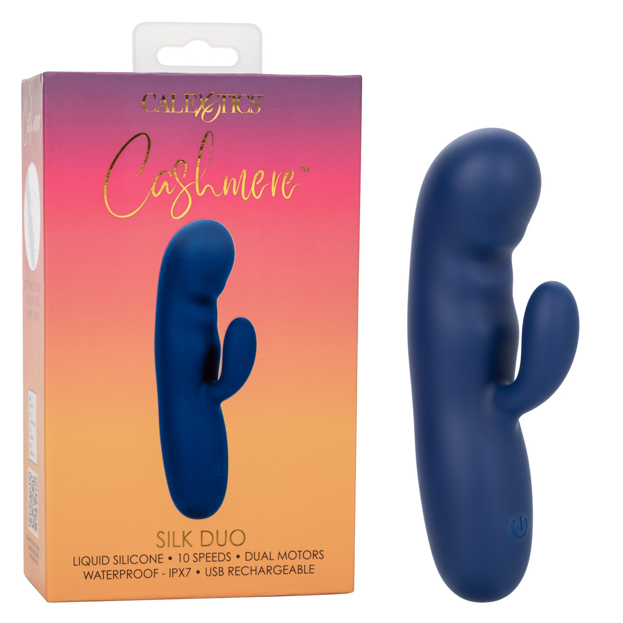 Ультрамягкий вибратор-кролик CASHMERE SILK DUO из жидкого силикона