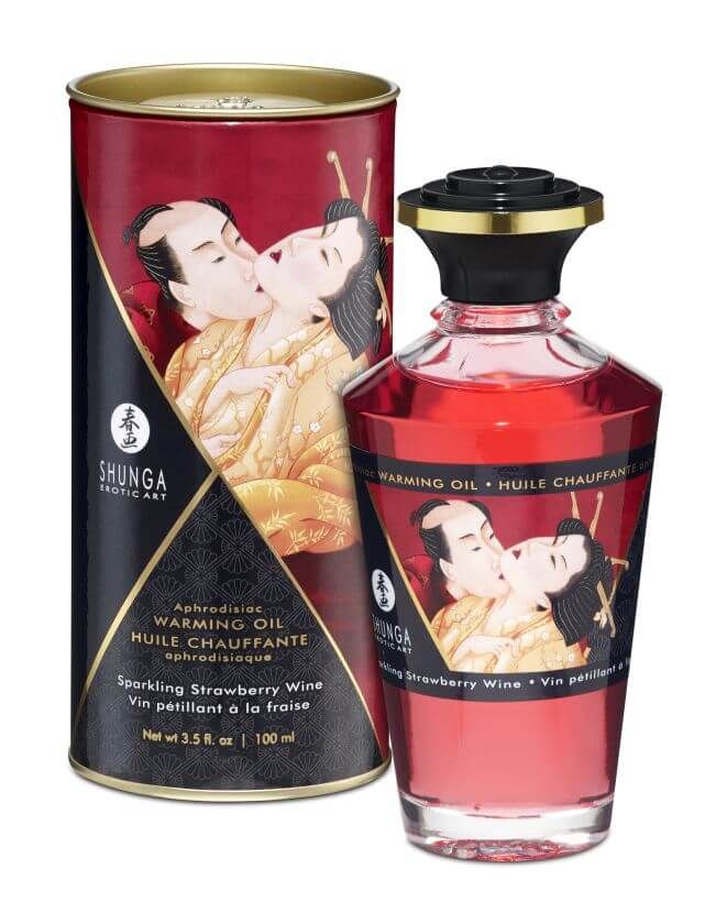 Массажное масло интимное Игристое клубничное вино от Shunga, 100 мл