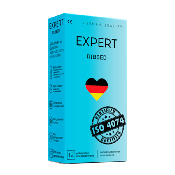 Презервативы EXPERT RIBBED №12, ребристые, 12 шт