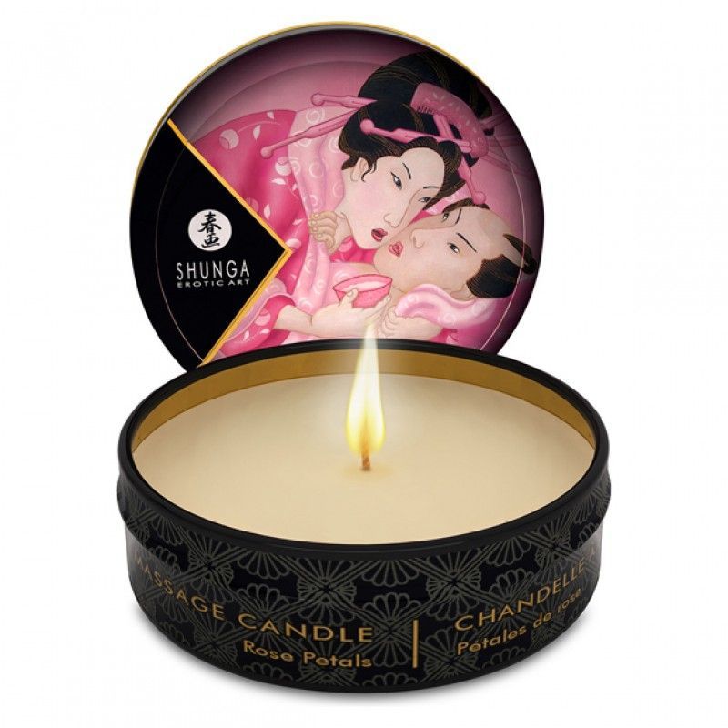 Массажная свеча Shunga Mini Massage Candle Rose Petals, 30 мл