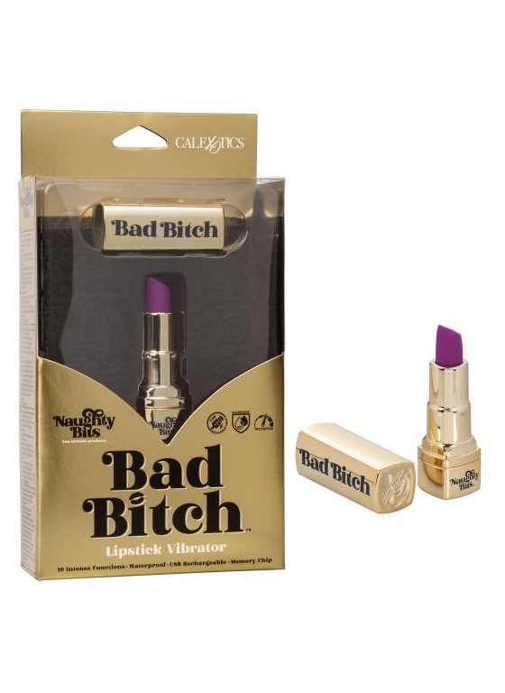 Перезаряжаемый миниатюрный вибромассажер в виде помады Naughty Bits Bad Bitch Lipstick