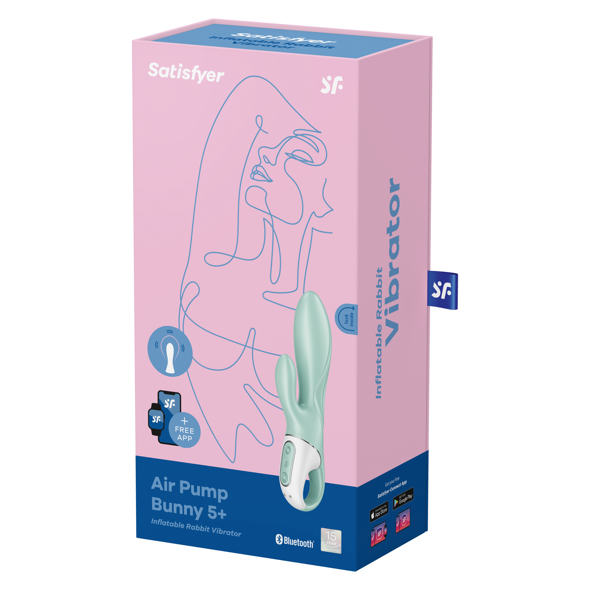 Надувающийся вибромассажер Air Pump Bunny 5 Connect App