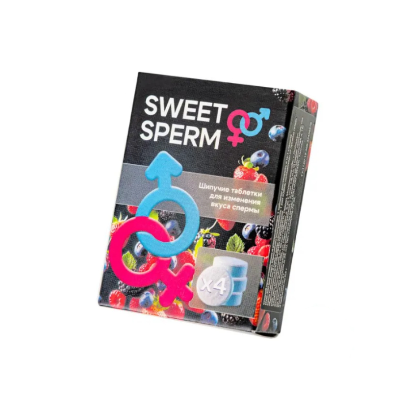Таблетки шипучие для мужчин Sweet Sperm, для изменения вкуса спермы,4 шт
