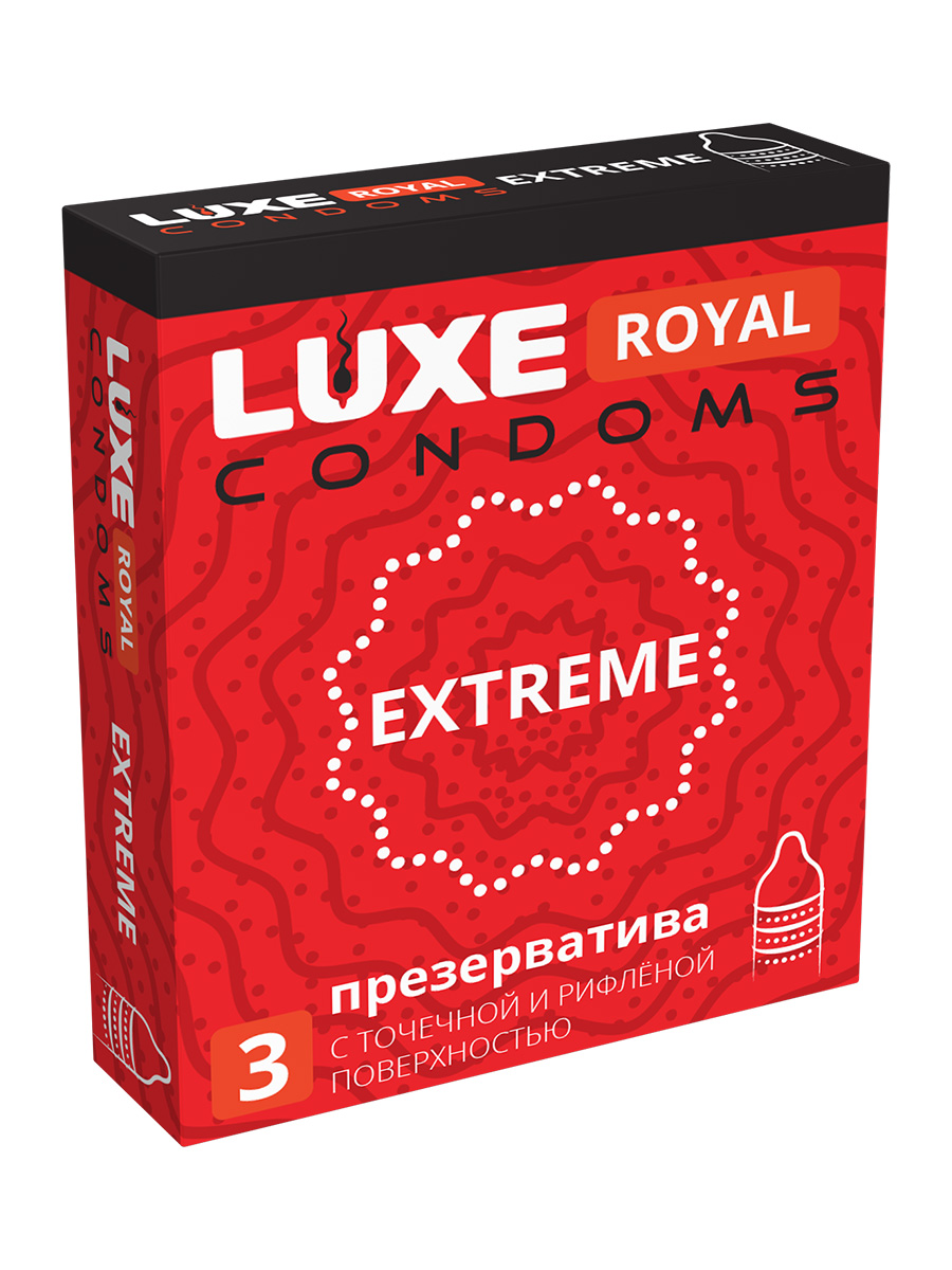 Презервативы Luxe, royal, extreme, 18 см, 5,2 см, 3 шт.