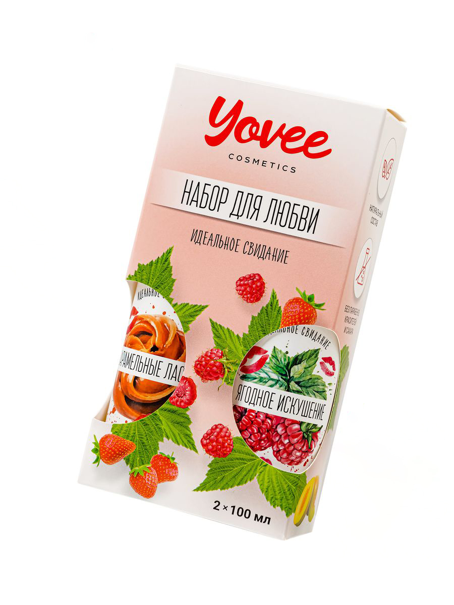 Набор гелей-смазок Yovee для любви (721009+721013), вкусовые (малина/мята+карамель), 2х100 мл