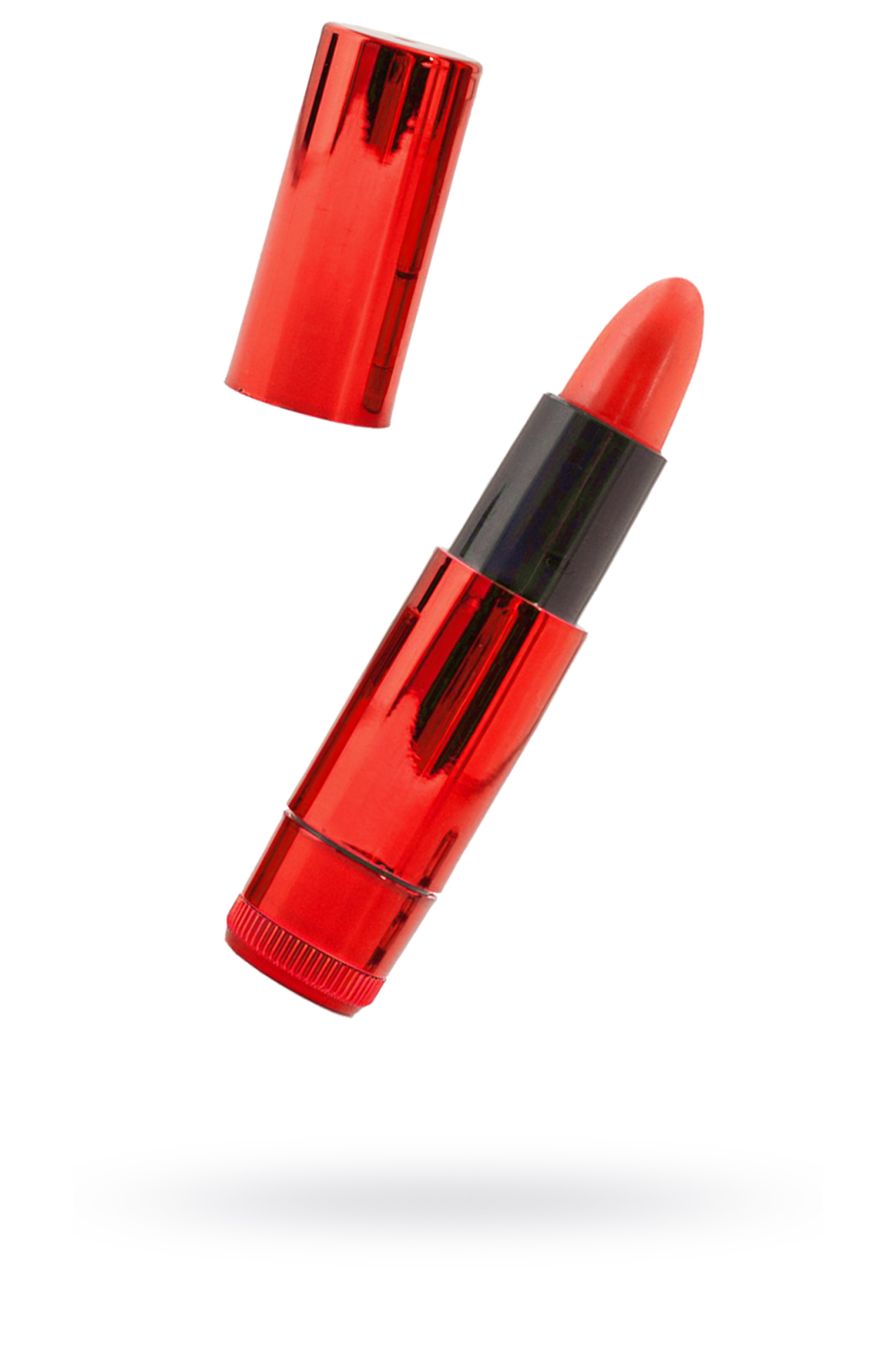 Вибромассажер Black&Red by TOYFA «Помада», силикон, красный, 9 см