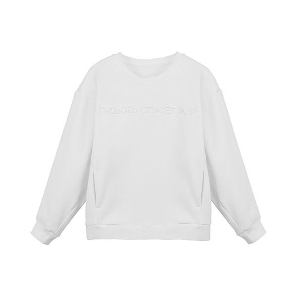 Свитшот Pink Rabbit идеальный оверсайз, молочный, XL/2XL