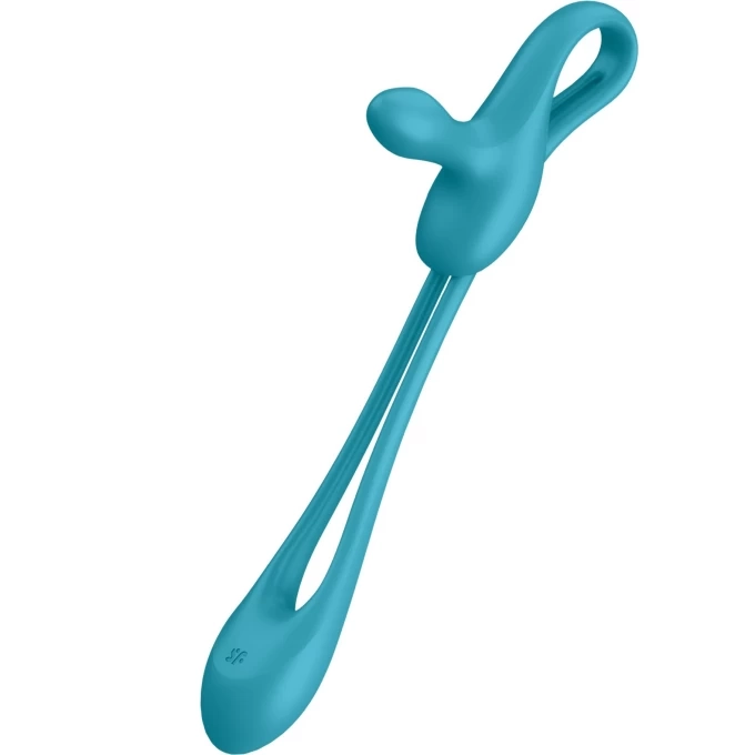 Многофункциональный гибкий вибромассажер для пар Satisfyer Plug & Play1, силикон, аквамарин, 43,5 см