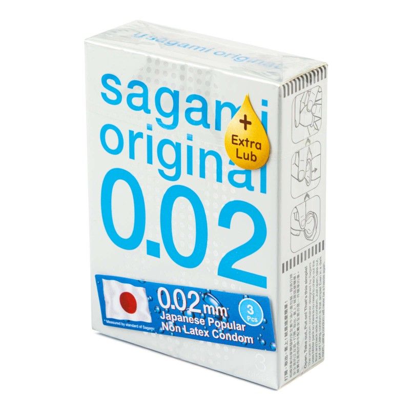 Презервативы SAGAMI Original 0,02 Extra Lub, 3 шт