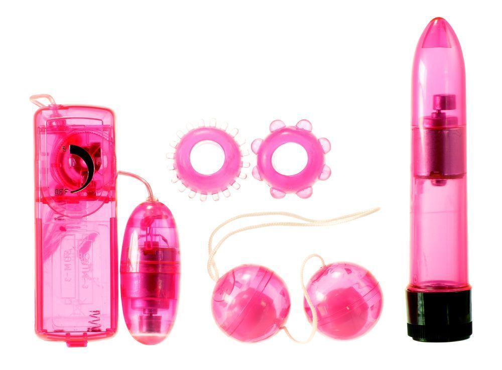 Вибромассажер для пар в наборе с насадками Me You Us Classic Crystal Couples Kit Pink