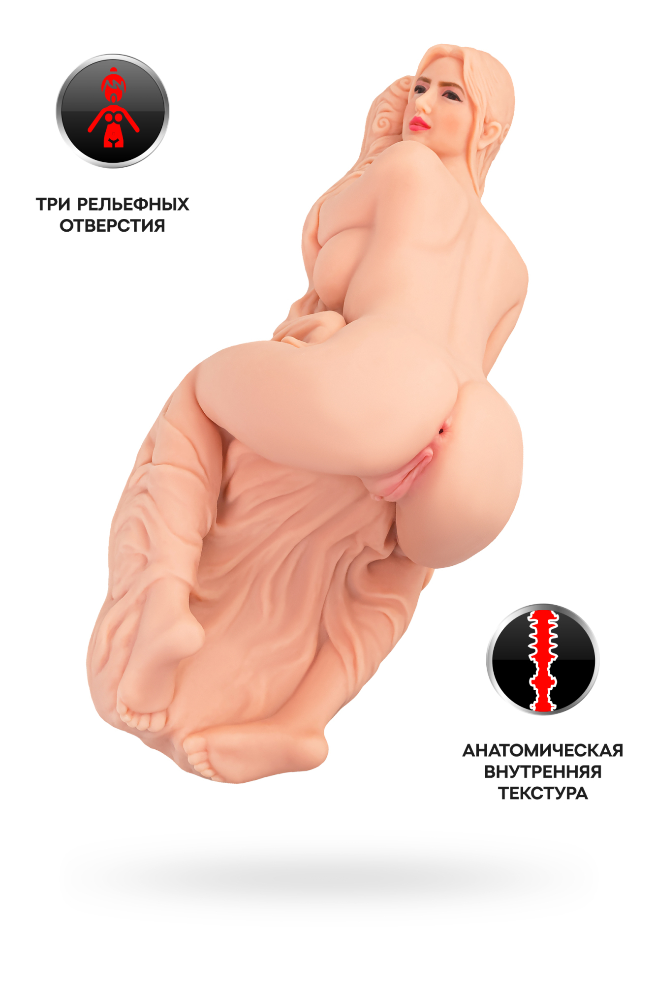 Мастурбатор реалистичный KOKOS VALENTINA, TPR, телесный, 42 см