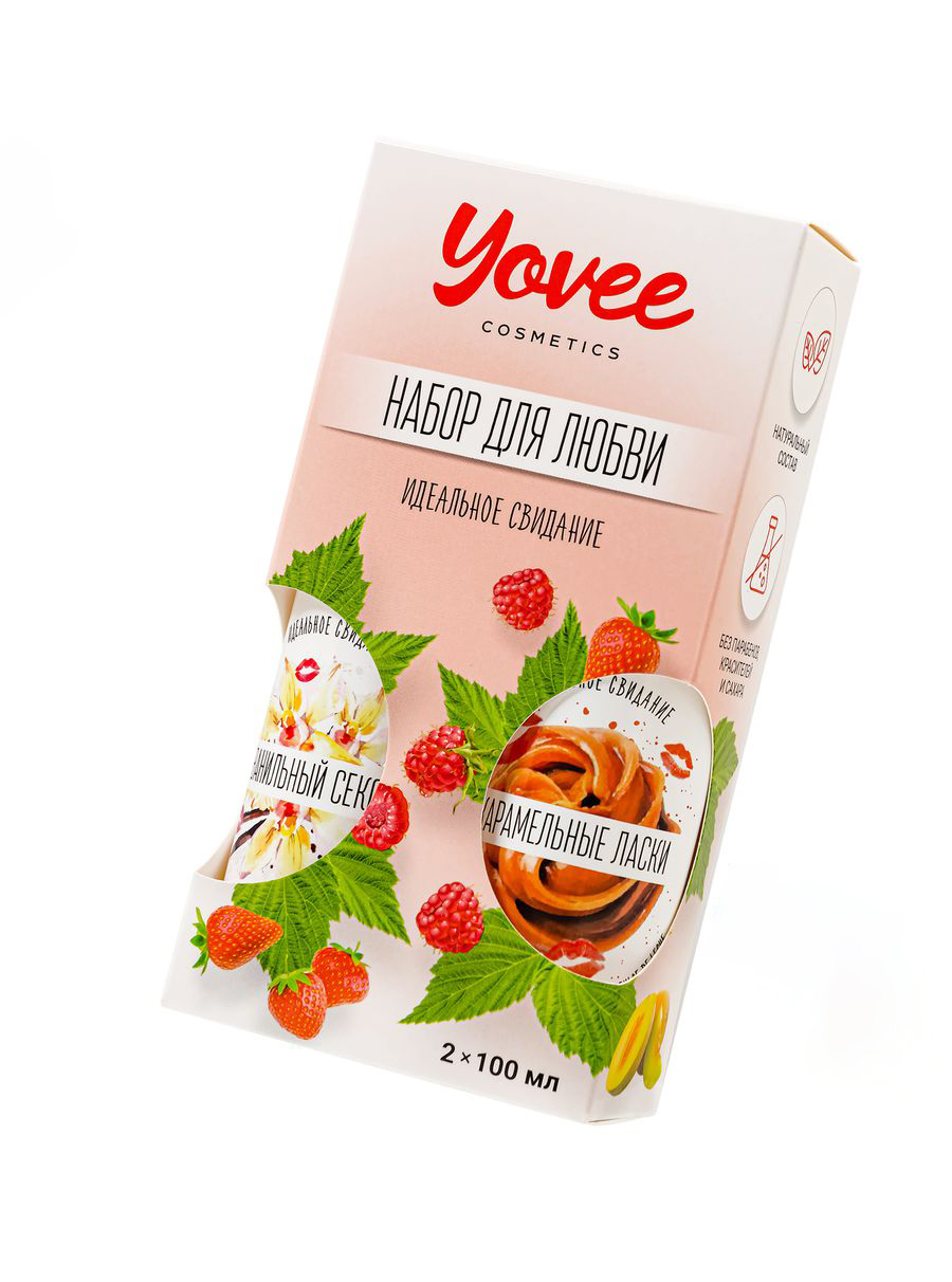 Набор гелей-смазок Yovee для любви (721011+721013), вкусовые (ваниль.сливки+карамель), 2х100 мл