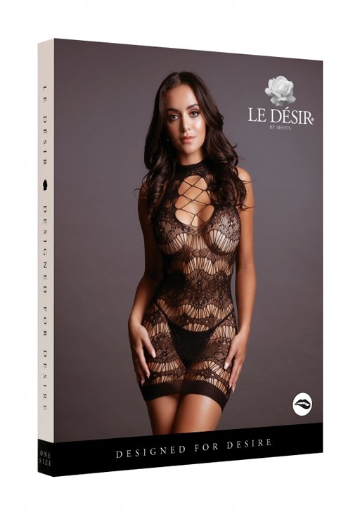 Миниплатье с кружевным рисунком Criss Cross Neck Mini Dress
