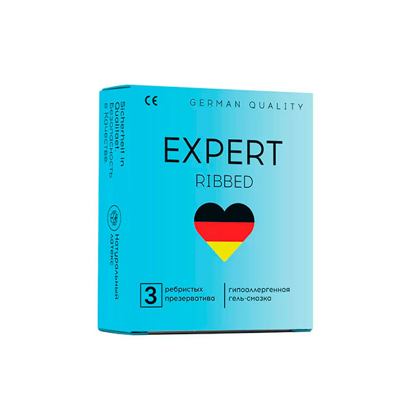 Презервативы EXPERT RIBBED №3, ребристые, 3 шт