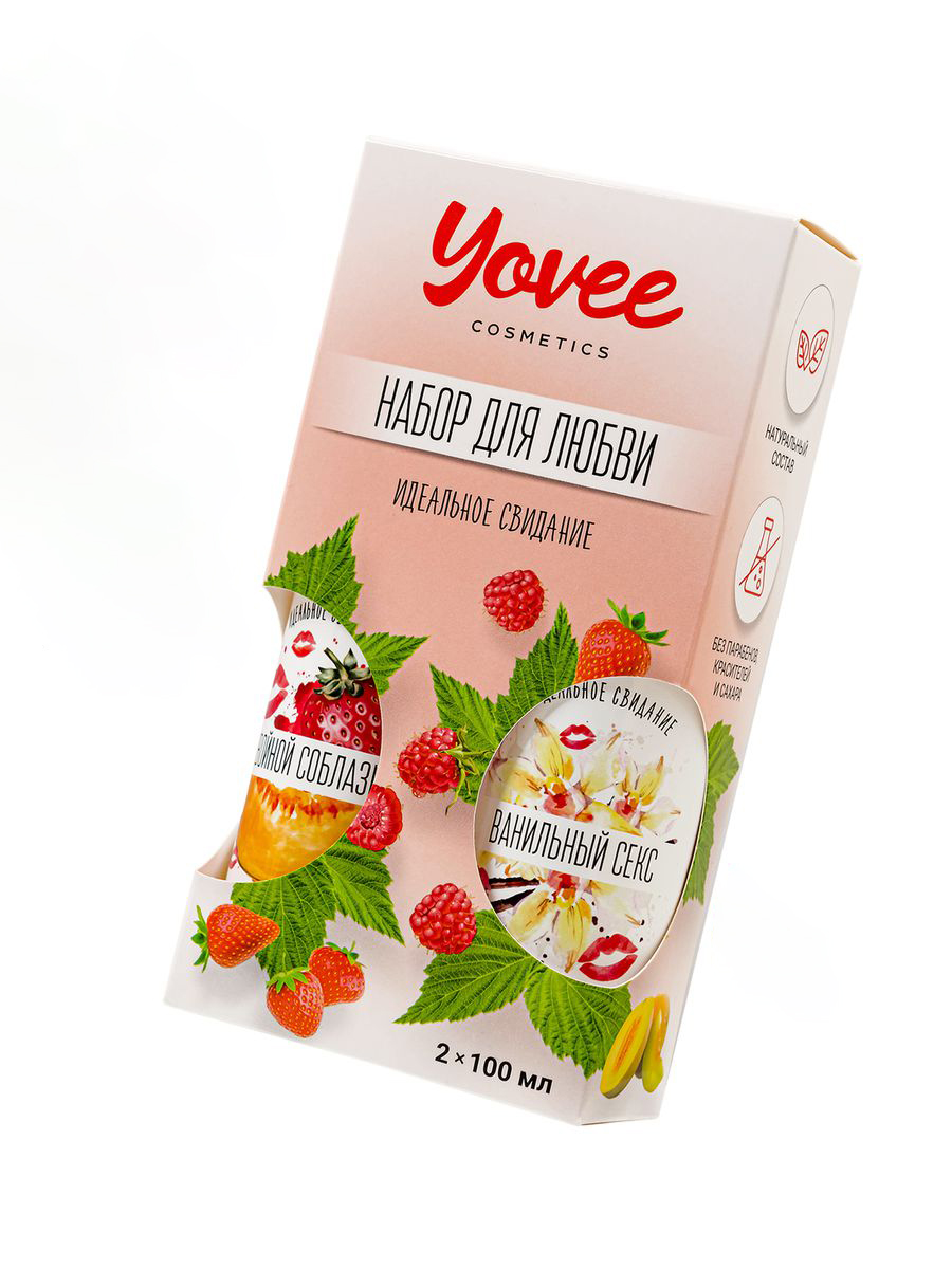 Набор гелей-смазок Yovee для любви (721007+721011), вкусовые (клубника/дыня+ваниль.сливки), 2х100 мл