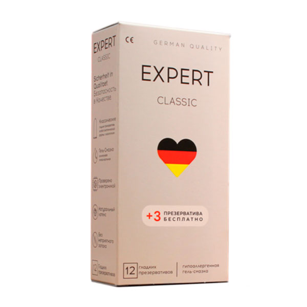 Презервативы EXPERT CLASSIC №12 + 3 шт беспоатно, классические