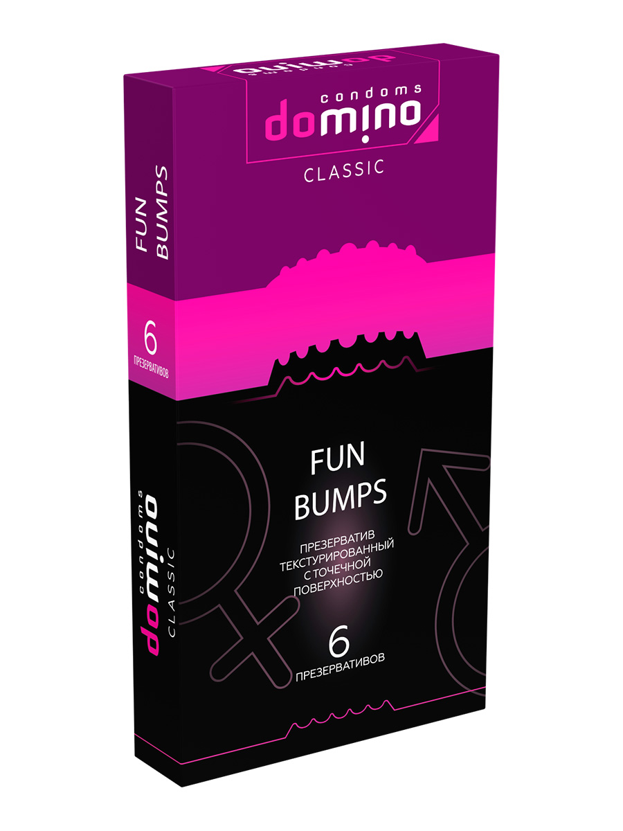 Презервативы Domino, classic, fun, bumps, 18 см, 5,2 см, 6 шт.