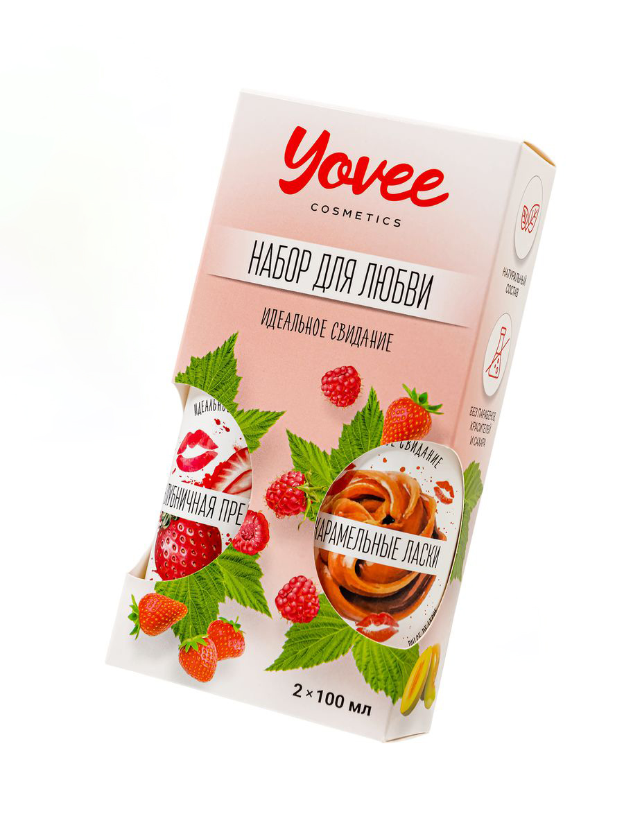 Набор гелей-смазок Yovee для любви (721003+721013), вкусовые (клубника+карамель), 2х100 мл