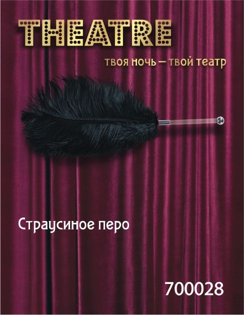 Перо TOYFA Theatre, страусиное, чёрный, 40 см
