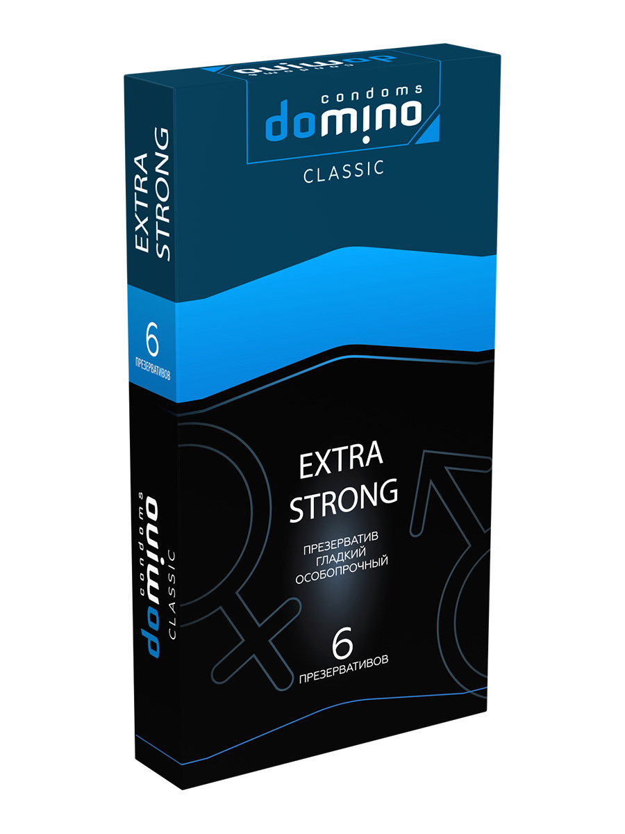 Презервативы Domino, classic, extra strong, латекс, 18 см, 5,2 см, 6 шт.