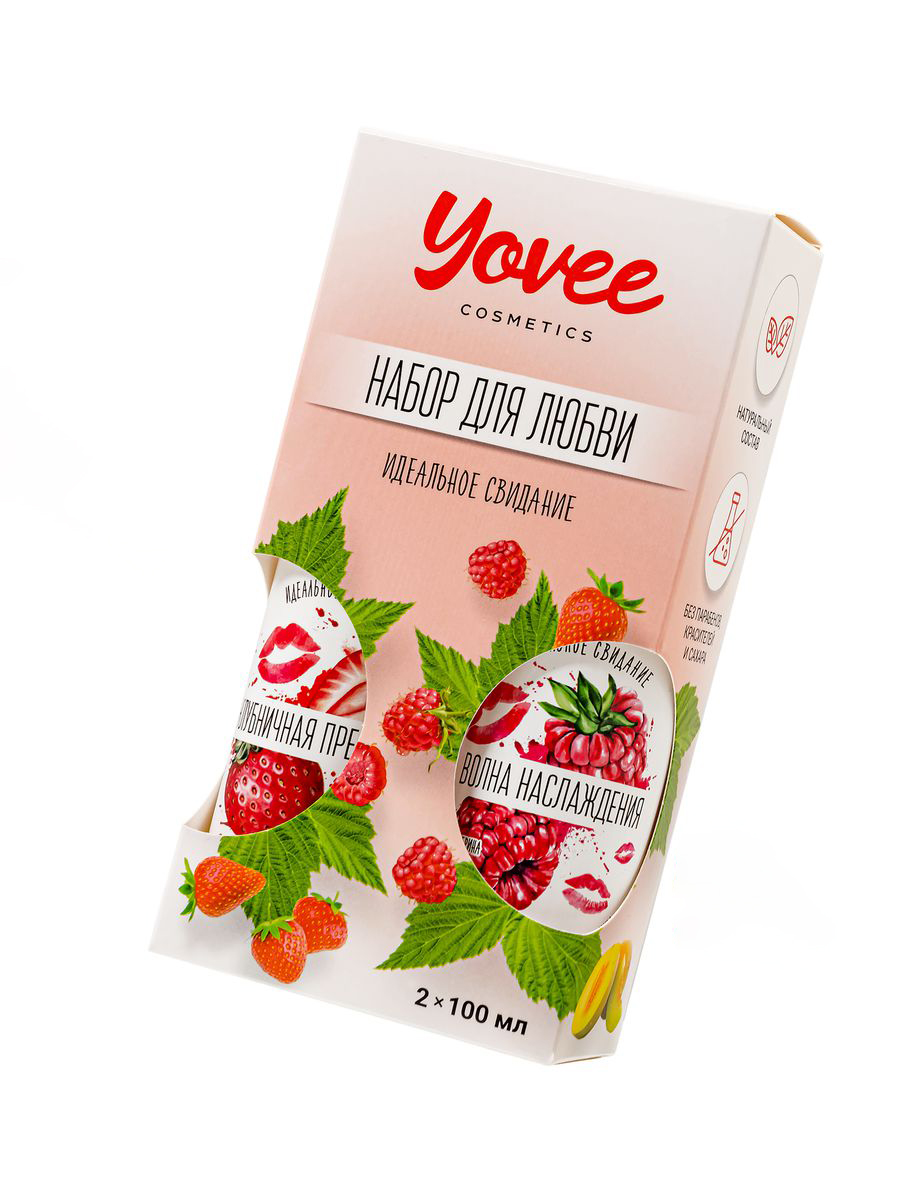 Набор гелей-смазок Yovee для любви (721001+721003), вкусовые (малина+клубника), 2х100 мл