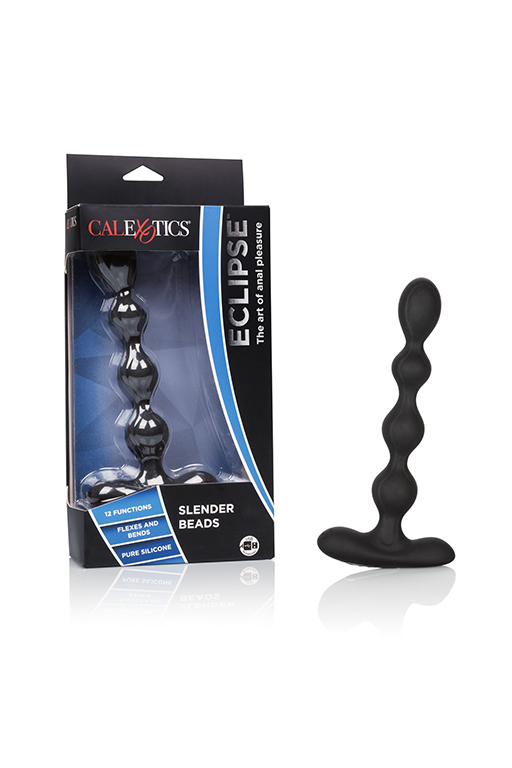 Перезарежаемая силиконовая гибкая анальная цепочка-стимулятор Eclipse Slender Beads для ношения